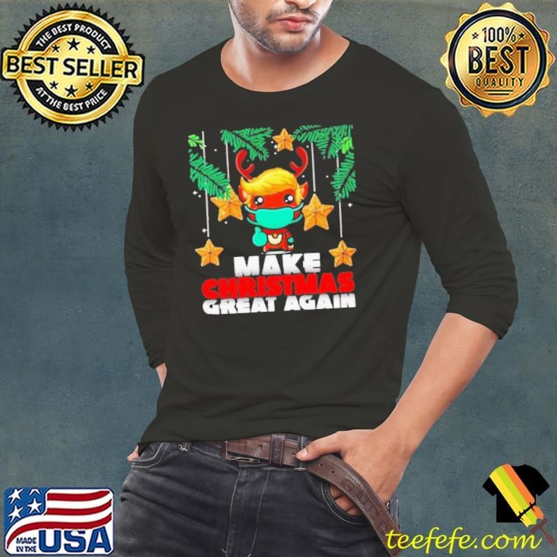 Official Reindeer Trump hair make Christmas great again Long Sleeve Tee