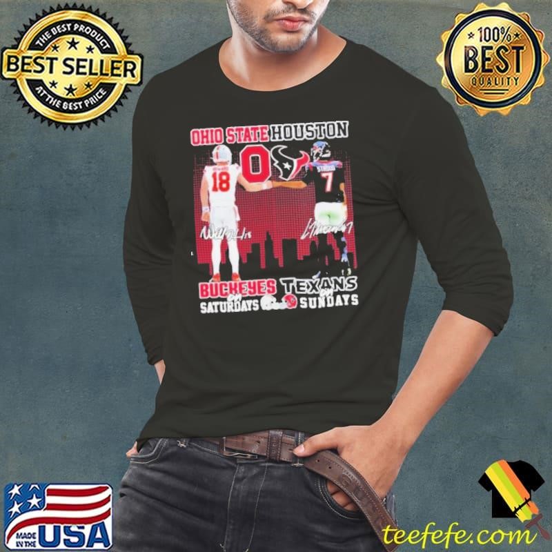 Ohio State Buckeyes On Saturdays X Houston Texans On Sundays Signature Long Sleeve Tee