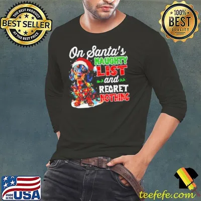 On Santa’s naughty list and regret nothing Dachshund shirt
