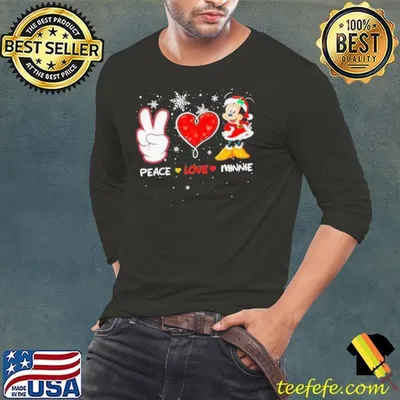 Peace Love Minnie mouse Santa Merry Christmas shirt