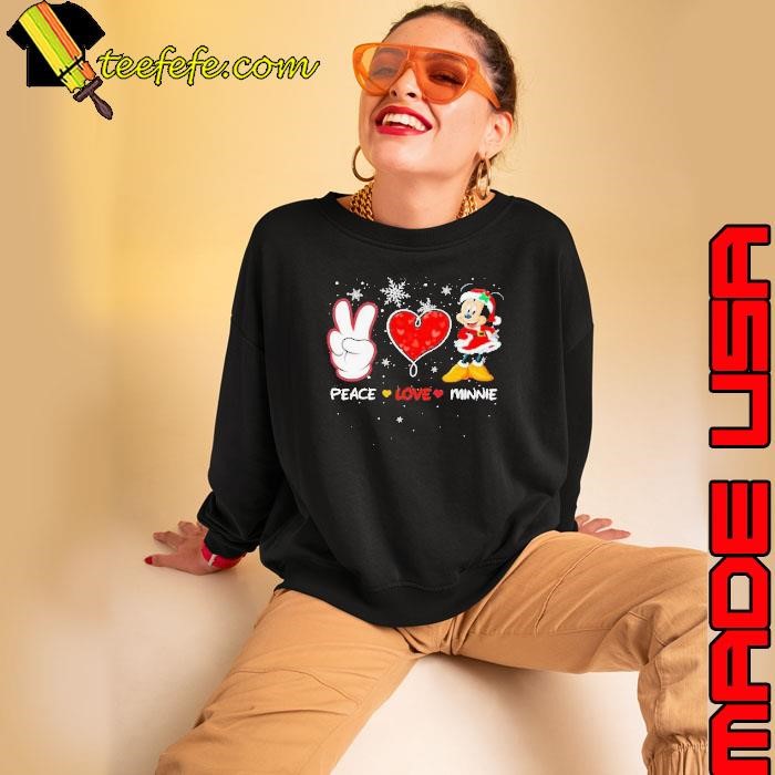 Peace Love Minnie mouse Santa Merry Christmas Sweatshirt
