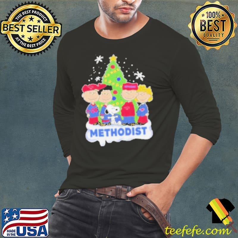 Peanuts Characters X Smu Mustangs Methodist Merry Christmas Shirt