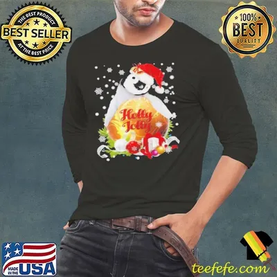 Penguin Santa holly jolly Merry Christmas shirt