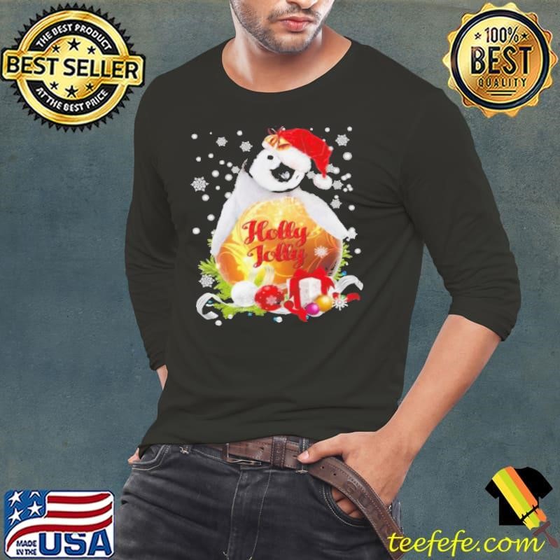 Penguin Santa holly jolly Merry Christmas shirt