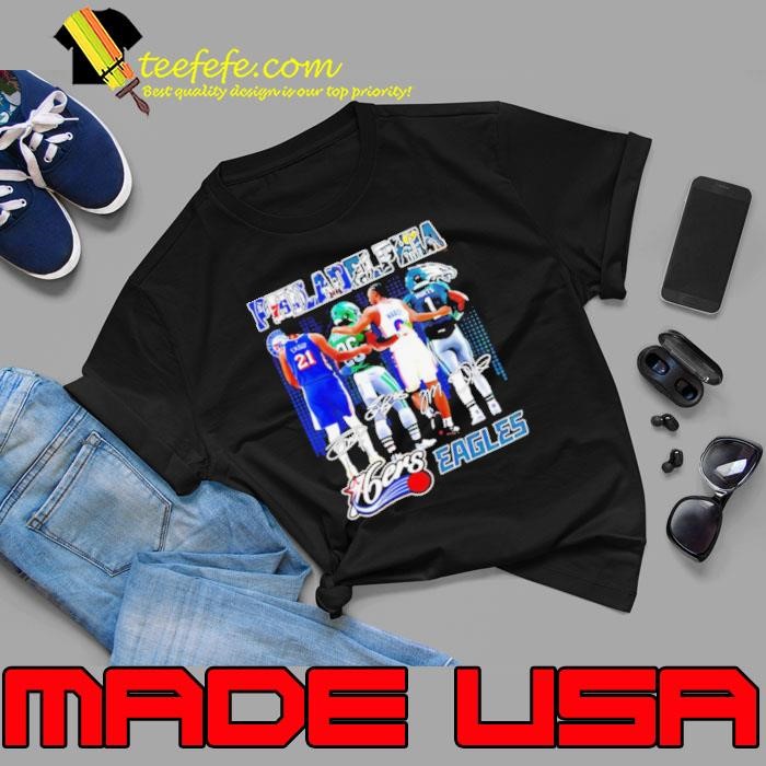 Philadelphia 76ers x Philadelphia Eagles signature city skyline shirt