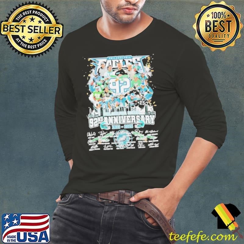 Philadelphia Eagles 92nd Anniversary 1933 2024 Signatures Long Sleeve Tee
