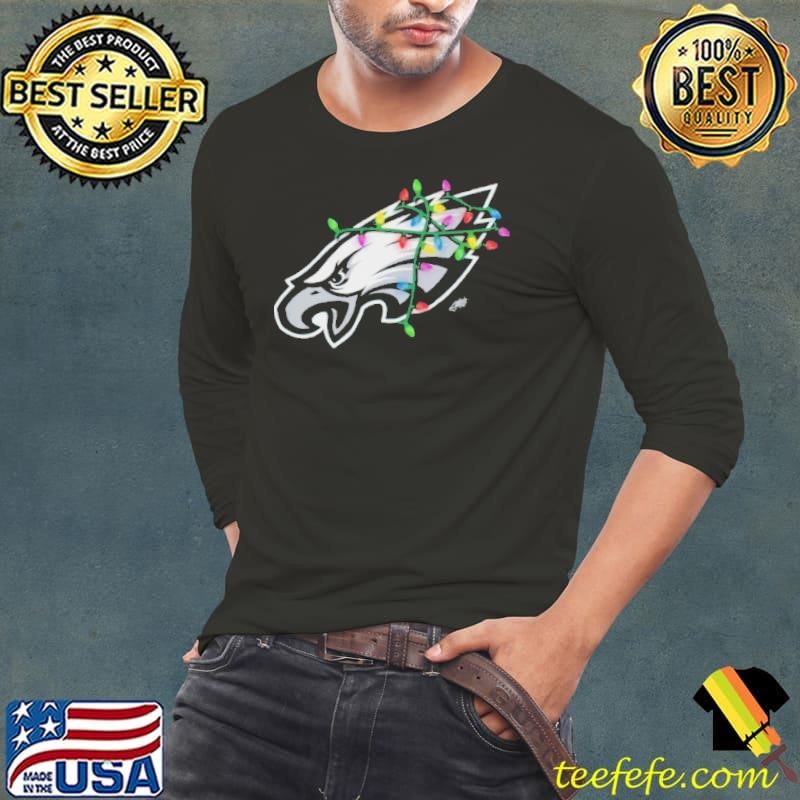 Philadelphia Eagles Primary Logo Holiday Lights Long Sleeve Tee