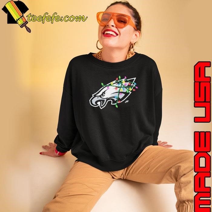 Philadelphia Eagles Primary Logo Holiday Lights Sweatshirt