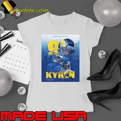 Poster Kyren Williams Los Angeles Rams NFL 2024 Touchdown In 9 Straight Games shirt