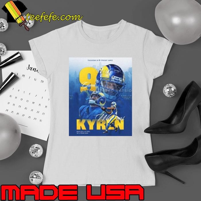 Poster Kyren Williams Los Angeles Rams NFL 2024 Touchdown In 9 Straight Games shirt