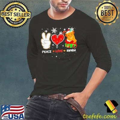 Premium Peace Love Simba Santa Merry Christmas shirt