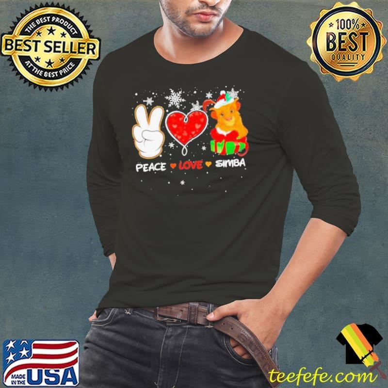 Premium Peace Love Simba Santa Merry Christmas shirt