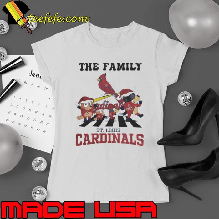 Premium St Louis Cardinals X Family Bluey Merry Christmas 2024 Ladies tee