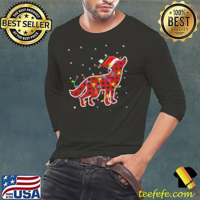Red Buffalo Plaid Wolf Santa Christmas Matching Shirt