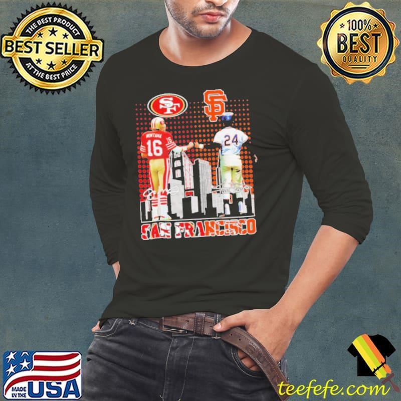 San Francisco 49ers Joe Montana x San Francisco Giants Willie Mays skyline shirt