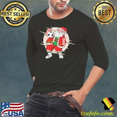 Santa Claus Playing Soccer Funny Christmas Football Control Soccer Santa Claus shirt