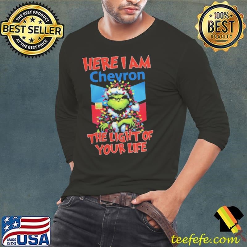 Santa Grinch Here I Am Chevron The Light Of Your Life Christmas Light Shirt