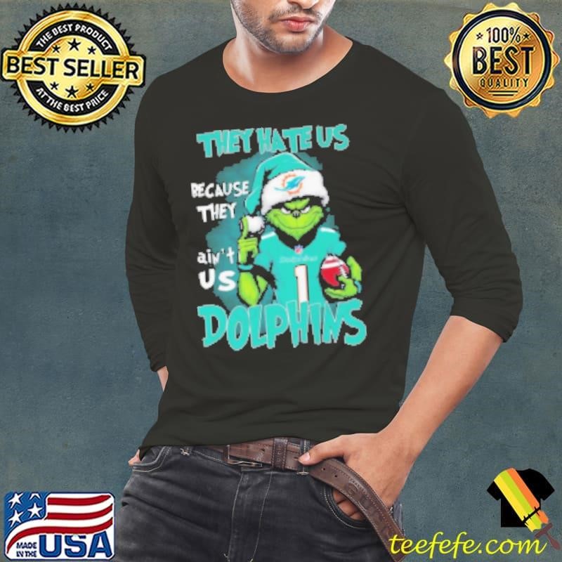 Santa Grinch They Hate Us Because They Ain't Us Miami Dolphins Christmas 2024 Shirt
