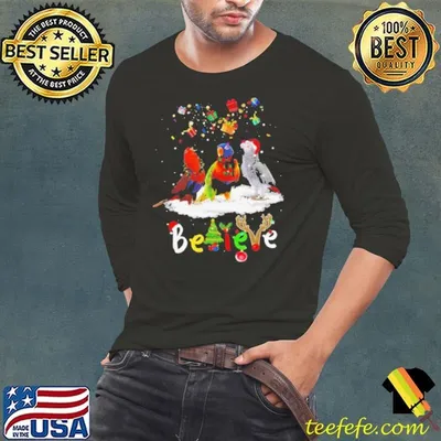 Santa Parrots Believe Christmas shirt