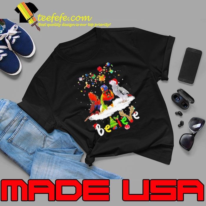 Santa Parrots Believe Christmas Unisex