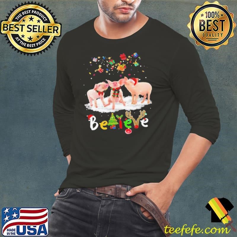 Santa Pig Believe Christmas shirt