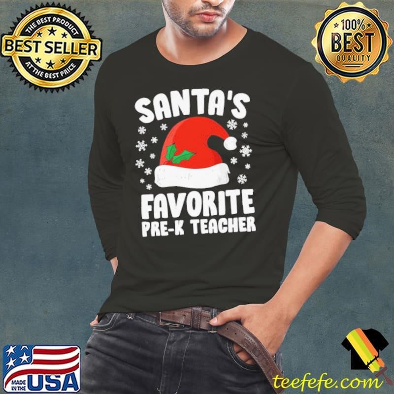 Santas Favorite PreK Teacher Christmas shirt
