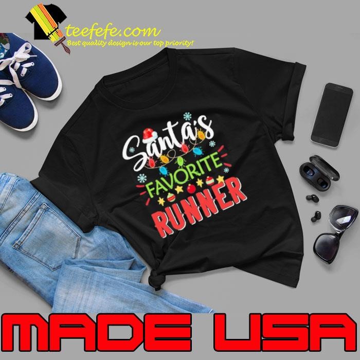 Santa’s Favorite Runner Xmas Light Santa Hat Christmas Gift Santas Favorite Runner Unisex