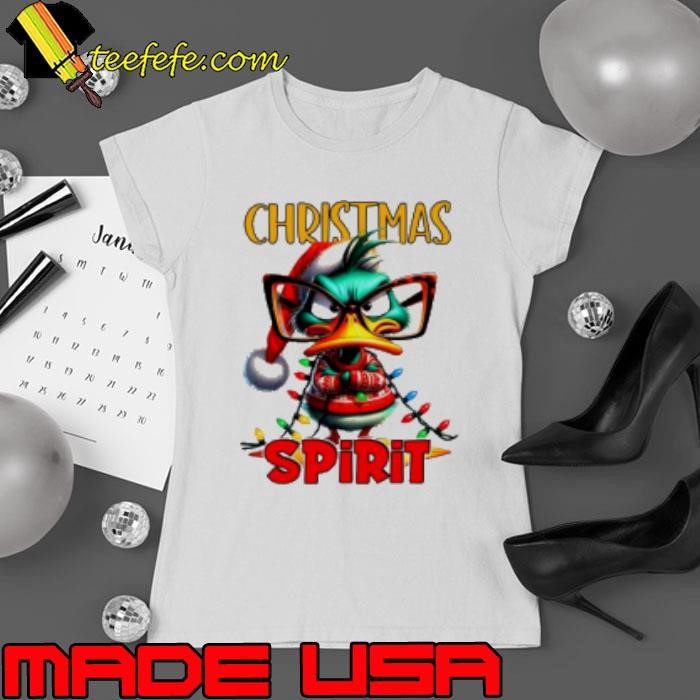 Sarcastic Grumpy Duck Christmas spirit Ladies tee