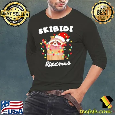 Skibidi Rizzmas Christmas Raccoon Shirt