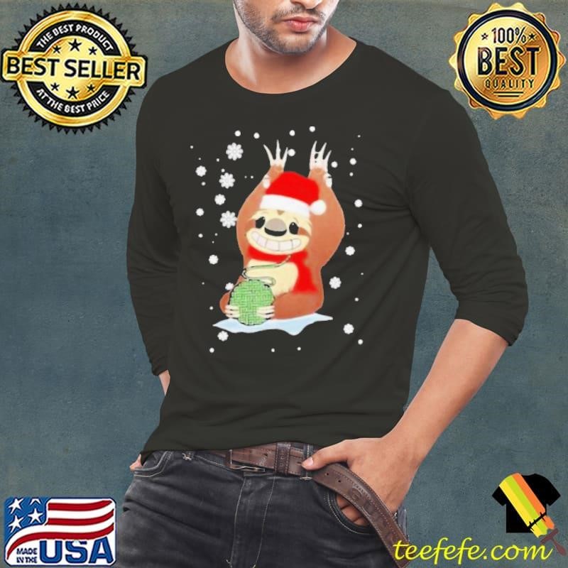 Sloth Santa Crochet Long Sleeve Tee
