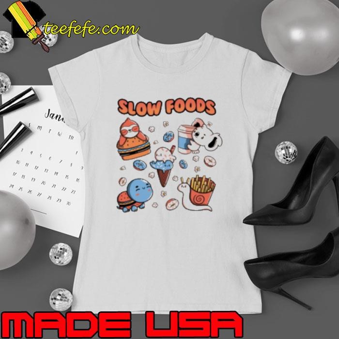 Slow Food Cute Animals Sloth Koala Turtle Snail Fries by Tobe Fonseca Ladies tee