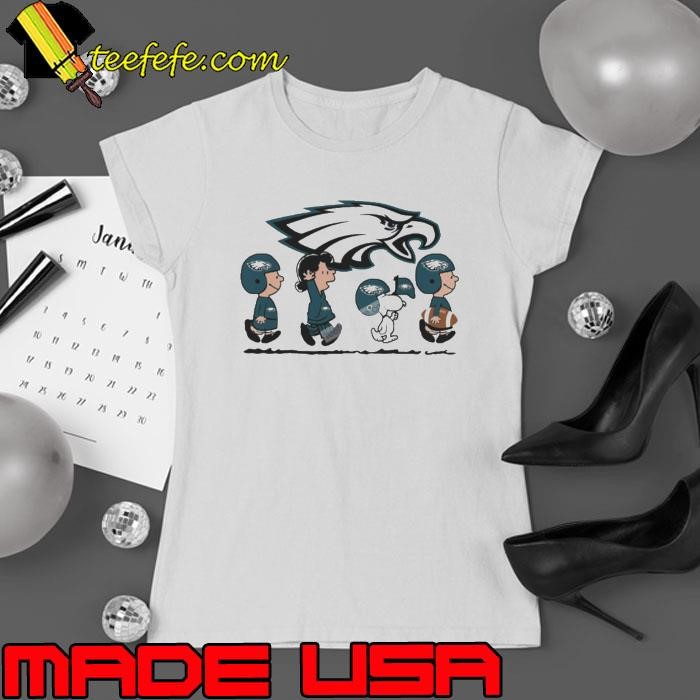 Snoopy Teams Abbey Road Philadelphia Eagles Ladies tee