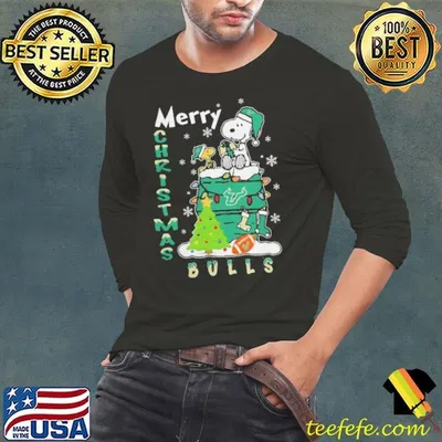 South Florida Bulls Snoopy And Woodstock Merry Christmas Shirt