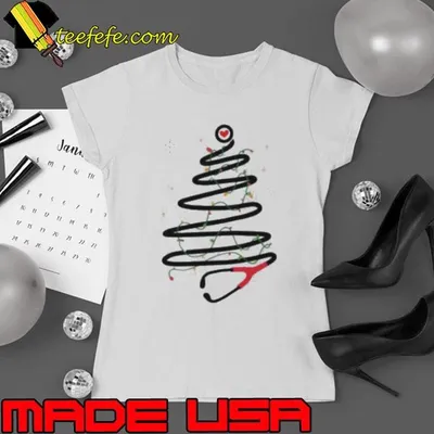 Stethoscope nurse Christmas tree shirt