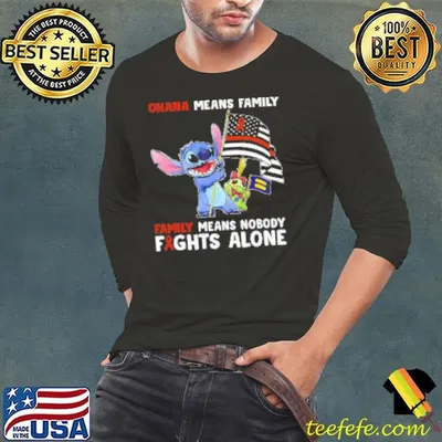 Stitch Waving Flag Ohana Means Family Family Means Nobody Fights Alone Multiple Sclerosis Awareness Shirt