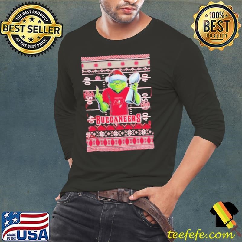 Tampa Bay Buccaneers X Grinch Christmas with Super Bowl Trophy ugly Christmas shirt