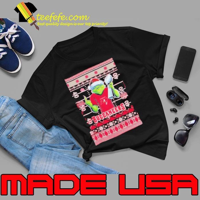 Tampa Bay Buccaneers X Grinch Christmas with Super Bowl Trophy ugly Christmas Unisex