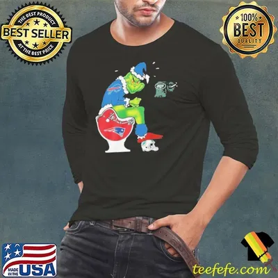 The Grinch Buffalo Bills Shit On Toilet New England Patriots Christmas shirt