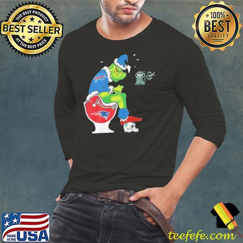 The Grinch Buffalo Bills Shit On Toilet New England Patriots Christmas shirt