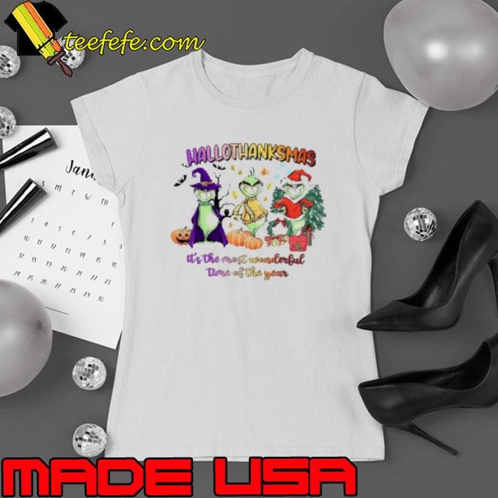 The Grinch Hallothanksmas it's the most wonderful time of the year Christmas Shirt