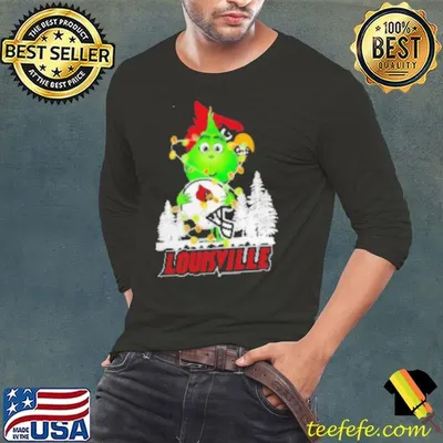 The Grinch Hug Louisville Cardinals Helmet Christmas Shirt