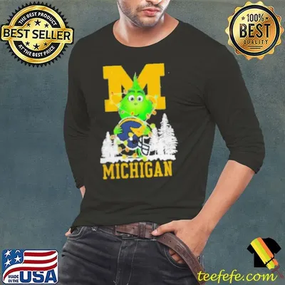 The Grinch Hug Michigan Wolverines Helmet Christmas Shirt