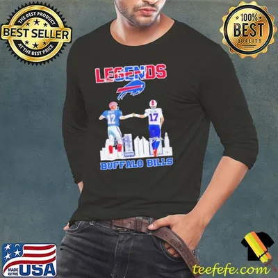 The Legends Buffalo Bills Kelly and Allen skyline signatures shirt