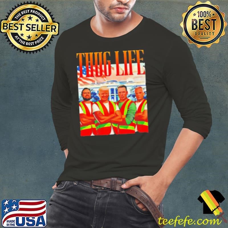 Thug Life Garbage Truck Trump JD Vance Robert Kennedy Elon Musk Long Sleeve Tee