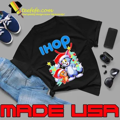 Tom and Jerry Santa hat IHOP Merry Christmas shirt