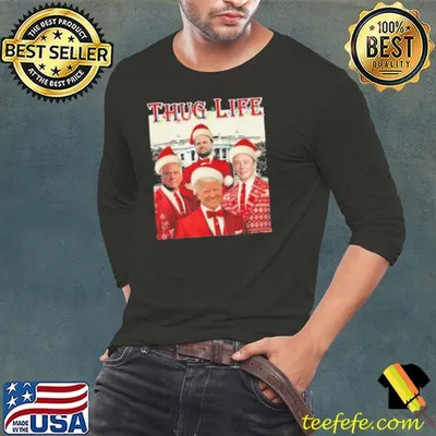 Trump Squad Thug Life Vance Kennedy Elon Santa Christmas Shirts