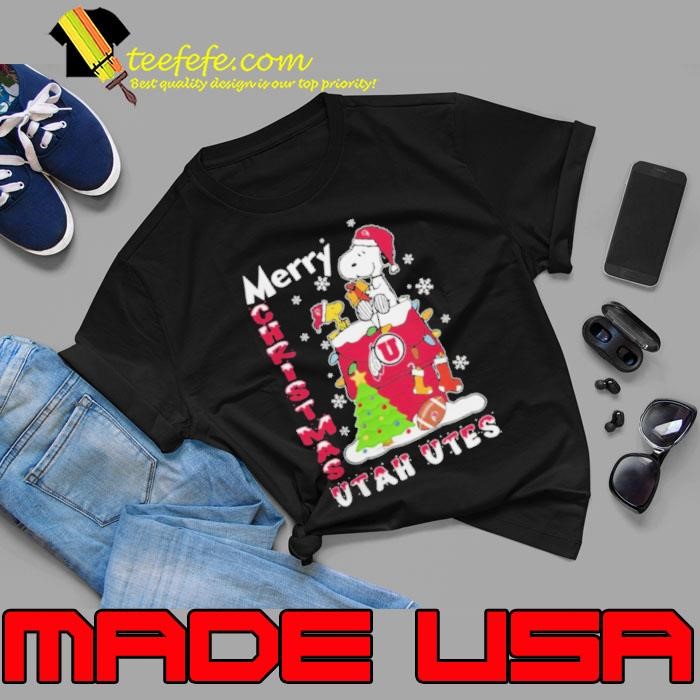 Utah Utes Snoopy And Woodstock Merry Christmas Unisex