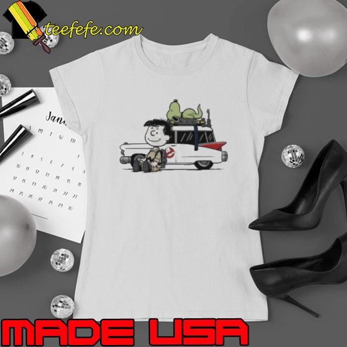 Venkman Slimer and the Ecto 1 Ghostbusters X Charlie Brown and Snoopy Peanuts Charlie Venkman shirt