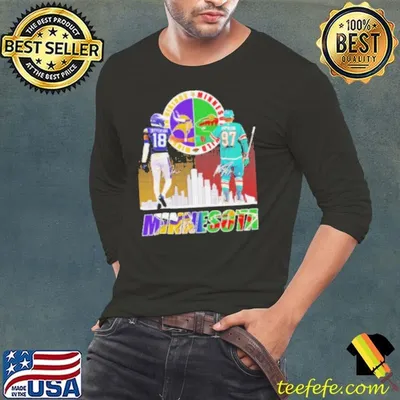 Vikings Justin Jefferson x Wild Kirill Kaprizov Minnesota skyline shirt