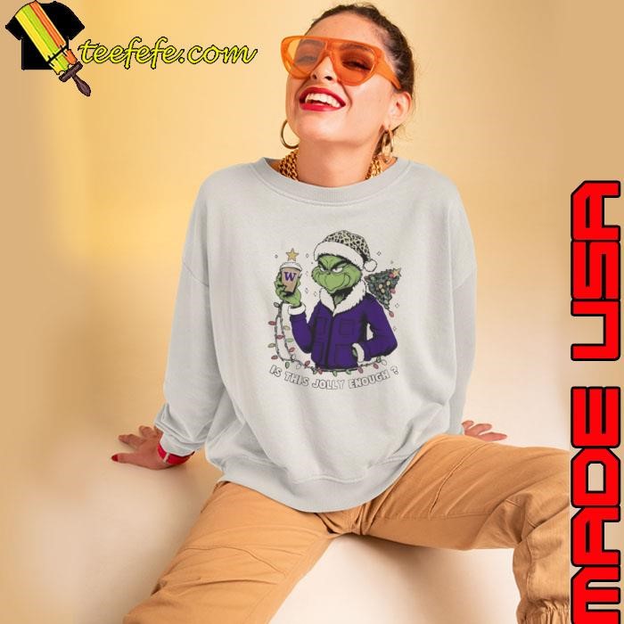 Washington Huskies x Santa Grinch Is This Jolly Enough Merry Christmas Sweatshirt